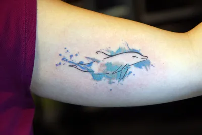 Stylized dolphin (Friendship, joy) dolphin friendship original tribal  tattoo design