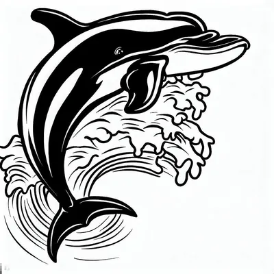 Dolphin Vintage Tattoo Set Vector Download