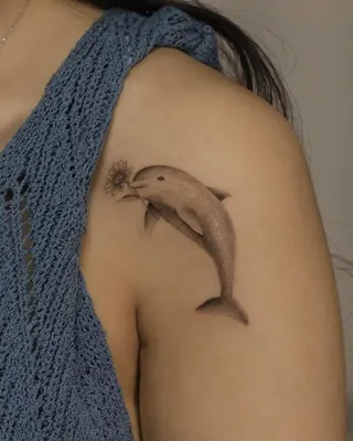 Dolphin Tattoo. Vector Illustration Decorative Design Stock Vector -  Illustration of tattoo, mammal: 189436805