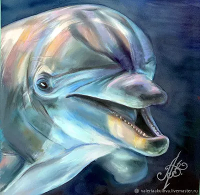 Картины: Улыбка дельфина. Оригинал. Пастель – купить онлайн на Ярмарке  Мастеров – SM7TKRU | Картины, Санкт-Петербург