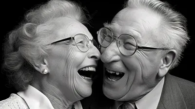 пожилая пара смеется в черно белом, смешные картинки старой пары фон  картинки и Фото для бесплатной загрузки