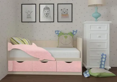 Купить Детская кровать Дельфин-3 розовый металлик / белфорд 80х180 см за 11  990 ₽ в Твери с доставкой | НОНТОН