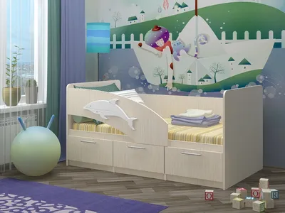 Детская кровать Дельфин-2 МДФ арт. 80849Q в интернет магазине с доставкой в  Москва и область и сборкой
