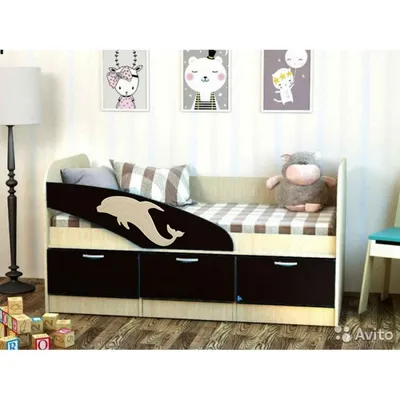 Купить Детская кровать Дельфин-2 ваниль матовый / белфорд 80х160 см за 10  890 ₽ в Твери с доставкой | НОНТОН