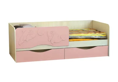 Купить Детская кровать Дельфин-2 розовый металлик / белфорд 80х160 см за 10  890 ₽ в Твери с доставкой | НОНТОН