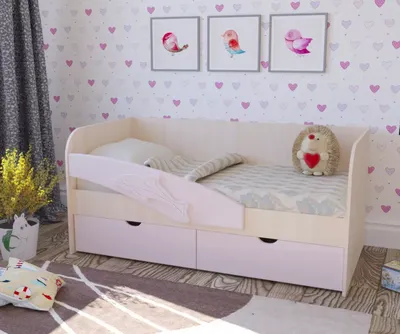 Детская кровать Дельфин-1 МДФ 80х200 Металл - от официального производителя  Миф в Москве / Детские кровати в Москве - интернет магазин мебели для детей  Deti-krovati.ru