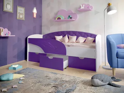 Детская кровать Дельфин-4 МДФ оранжевый, 80х160 купить за 12 587 руб. —  Московский Дом Мебели
