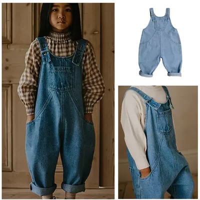 ₪69-Детская одежда Ienens, джемпер для девочек, комбинезон для малышей,  штаны, джинсовые комбинезоны, комбинезон для малышей 2, 3, 4-Description