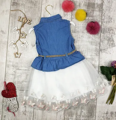 Платья детские с пояском на лето джинсовые №265 (ID#1808251561), цена: 263  ₴, купить на Prom.ua