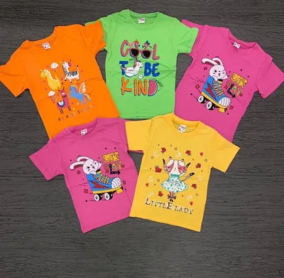 Набор футболок для девочки (4шт) хлопковые футболки детские, футболка для  девочки, футболка летняя детская, футболка с рисунком | AliExpress