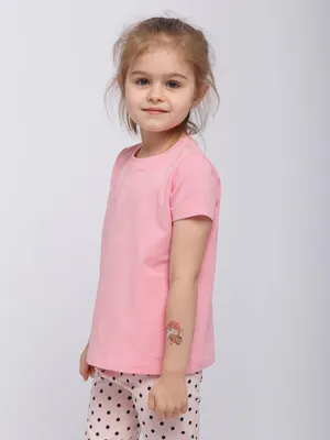 Футболка для девочек розовая модель 520/2 купить в интернет Минск детские  футболки / детские футболки цвет розовый / футболка детская купить /  размеры детских футболок / футболки детские однотонные / футболки детские