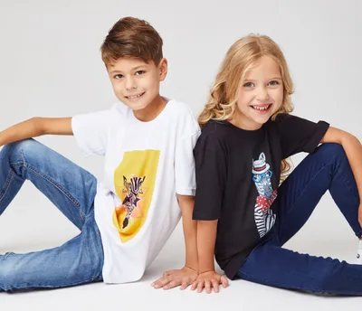Заказать печать на хлопковых цветных детских футболках с доставкой по всей  России