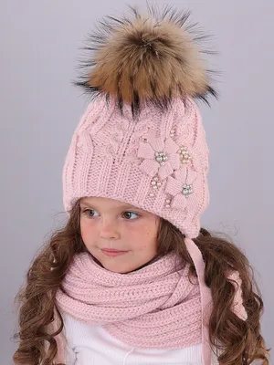 Детские теплые зимние шапки, вязаные шапочки из натурального меха норки, 3  мяча, стильные уличные зимние шапки-ушанки, шапки-бом צֶבַע White Hat Size  3-14years kids