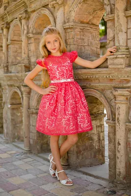 Купить короткое платье для девочек из гипюра Wella | Купить детские платья  оптом от производителя | Валентина Гладун