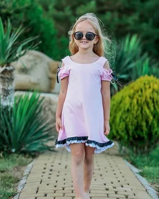 ⠀ Платье из хлопкового трикотажа нежно-розового цвета, доступно к заказу в  следующих размера | Платья, Детские платья, Розовое платье