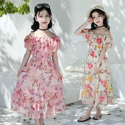 Платье для девочек, Новинка лета 2022, детские платья принцессы с принтом,  хлопковый костюм в Корейском стиле для детей от 2 до 8 лет | AliExpress
