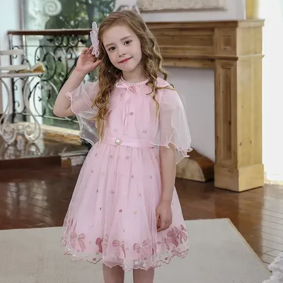 Детские платья для девочек, одежда принцессы, фатин + накидка с круглым  вырезом, костюм розового и фиолетового цветов | AliExpress
