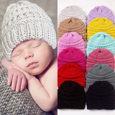 Детские шапки, Осень-зима, теплые шапки-бини для девочек и мальчиков, шапки,  вязаная шапка | AliExpress