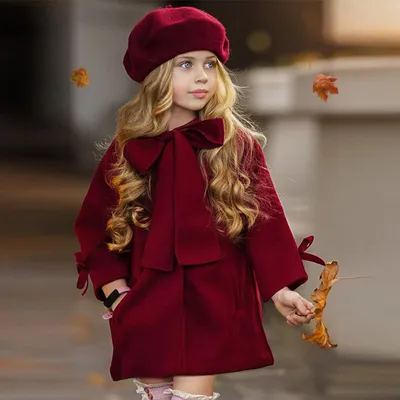 Детская одежда для детей от 2 до 12 лет, шерстяная куртка для девочек,  длинные детские пальто, модное пальто-тренч с бантом, весна-осень-зима,  верхняя одежда для малышей – лучшие товары в онлайн-магазине Джум Гик