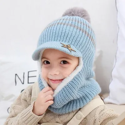 Зимние детские вязаные шапки, шапка для маленьких мальчиков и девочек,  шерстяная шапка, шарф для лица, детская шапка, сохраняющая тепло, шапка для  детей – лучшие товары в онлайн-магазине Джум Гик
