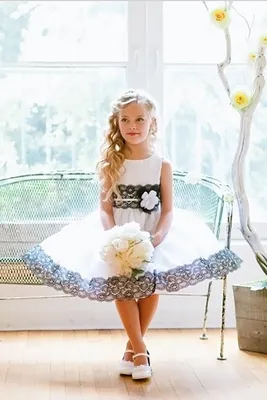 Цветочное платье для маленьких девочек, детские Свадебные платья для  подружки невесты, Белые Бальные платья для девочек, бутик детской одежды,  элегантные платья | AliExpress