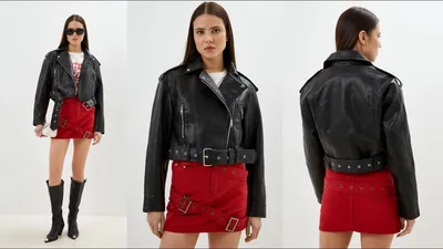 Кожаная байкерская косуха женская из натуральной кожи ALICE LEATHER JACKET  | Байк Ленд