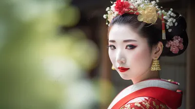 Девушка азиатка в новогоднем костюме улыбается | Обои для телефона