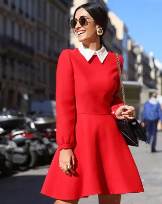 Уличная мода: девушки в красных платьях | Платья, Красное платье, Стильные  платья