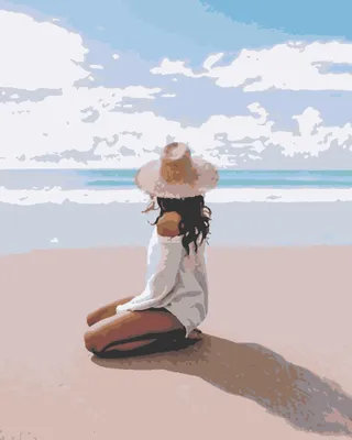 Девушка у моря со спины рисунок - 66 фото