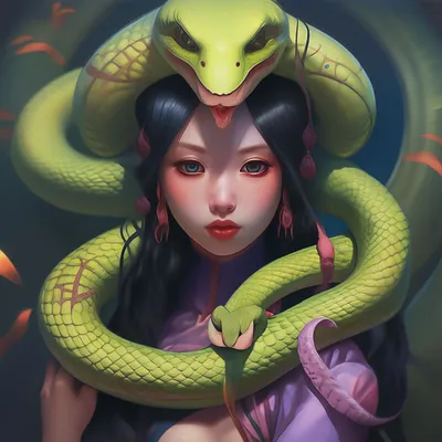 Женщина-змея по Pospeshilka на deviantart | Snake painting, Women, Snake