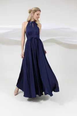 Вечернее голубое платье в пол с разрезом для ефектной девушки. Купить в  Киеве со скидкой 21% • Интернет-магазин Onlady