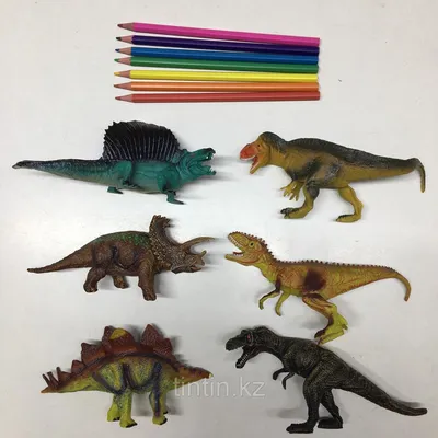 Набор из 6 резиновых динозавров: продажа, цена в Алматы. Игровые фигурки,  роботы трансформеры от \