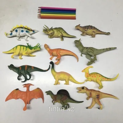 Набор из 12 резиновых динозавров: продажа, цена в Алматы. Игровые фигурки,  роботы трансформеры от \