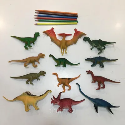 Набор из 12 резиновых динозавров: продажа, цена в Алматы. Игровые фигурки,  роботы трансформеры от \