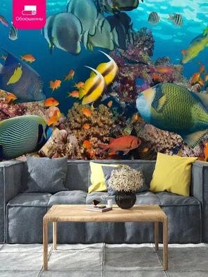 Фотообои 3D на стену флизелиновые \"Морские рыбы\" 400х270 ОБОЮШКИНЫ 53459554  купить за 5 932 ₽ в интернет-магазине Wildberries