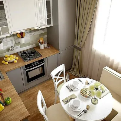 Дизайн маленькой кухни с холодильником - 76 фото