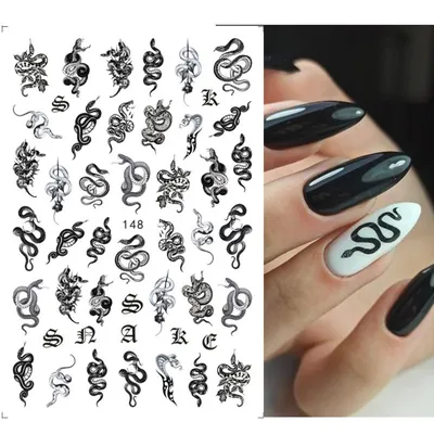 10 шт. 3D золотая/серебряная змея для ногтей, искусственная змея, Ретро  панк, темный сплав, блестящая изогнутая змея, украшения для ногтей,  Роскошные DIY маникюрные украшения | AliExpress