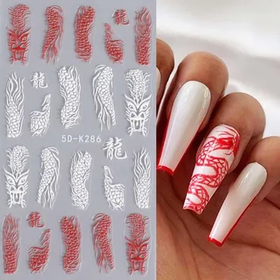 MIST nail slider Слайдеры для маникюра зеленый дракон