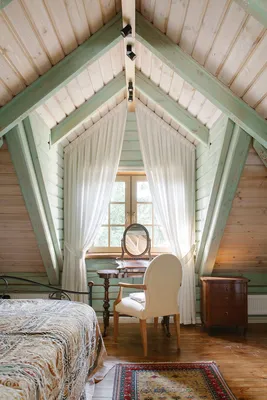 Интерьер спальни в деревянном доме (16 фото), дизайн спальни в деревянном  доме из бруса | Houzz Россия