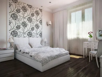 Дизайн спальни с белыми обоями - 79 фото