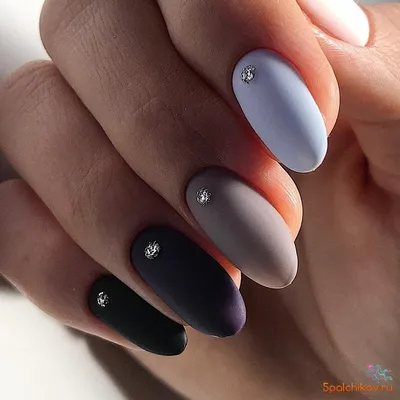 Разноцветный матовый дизайн ногтей - фото стильного дизайна ногтей