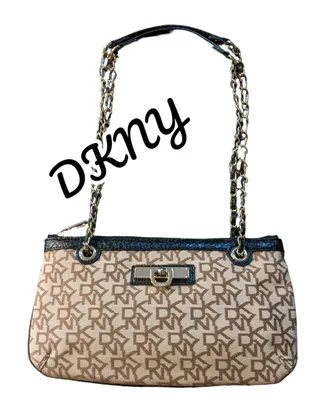 DKNY Commuter Zip Small Brown Monogram Canvas Crossbody Bag – Cashinmybag