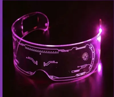 Очки светящиеся светодиодные неоновые в стиле Киберпанк (Cyberpunk) для Тик  тока (TikTok)