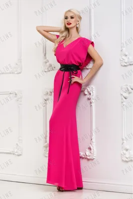 Длинное розовое платье с ремнем в Хабаровске