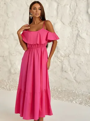 Розовое длинное платье с поясом Andra | Купить вечернее платье в салоне  Валенсия (Москва)