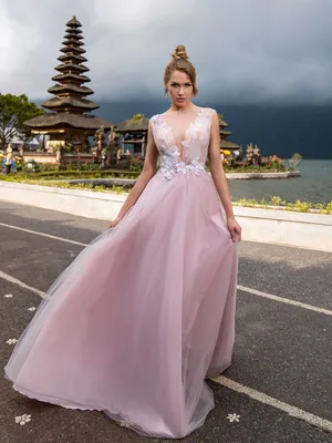 Длинное нежно-розовое платье Prestige Camilla VV162 — купить в Москве -  Свадебный ТЦ Вега
