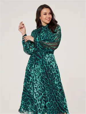 Мини-платье с леопардовым принтом и вырезами на плечах 9359502554-65 -  купить в интернет-магазине LOVE REPUBLIC по цене: 1 580 ₽