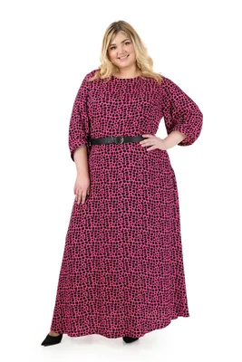 Длинное шифоновое платье со съемным поясом, розовое - купить в Москве ◈  цена в интернет-магазине «L'Marka»