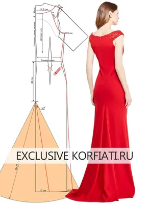 Как сшить праздничное платье со шлейфом - выкройка А. Корфиати