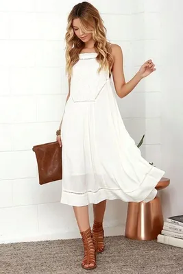 Модные фасоны платьев из льна: белые, с кружевом и в бохо стиле | Платья,  Фасон платья, Льняное платье